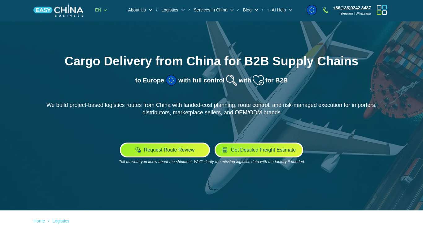 Cargo Delivery China to EU | B2B Freight Forwarding & Supply Chain ...