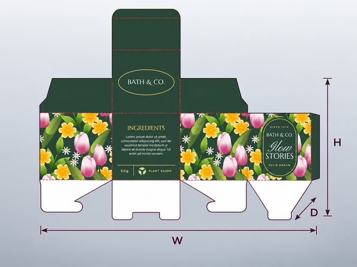 Dieline - layout, cutting die for packaging